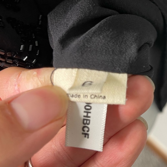 L'agence Silk Beaded High Neck Black Chevron Tank Blouse 6 Flapper Designer - Picture 8 of 10